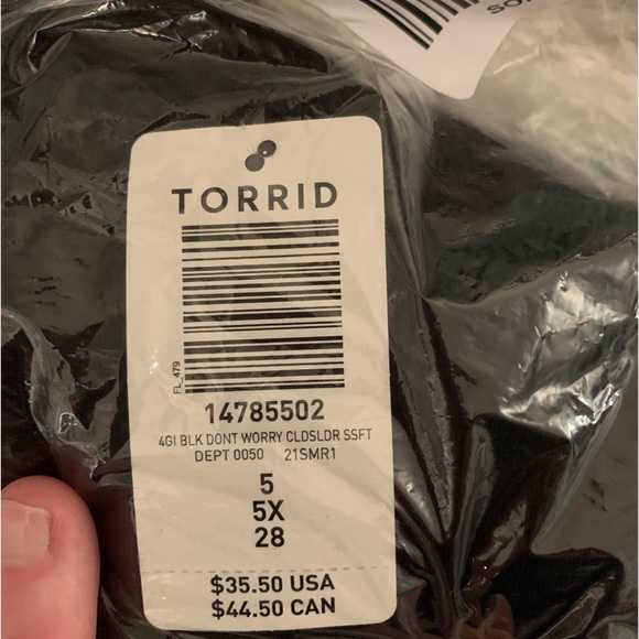 NEW Torrid 5 Super Soft Don’t Worry Black Cold Shoulder Tee - Picture 9 of 9